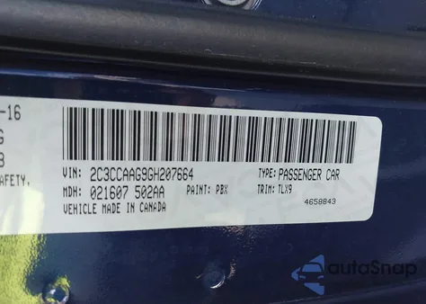 2016 Chrysler 300 Anniversary Edition z USA, uszkodzony, nr VIN 2C3CCAAG9GH207664